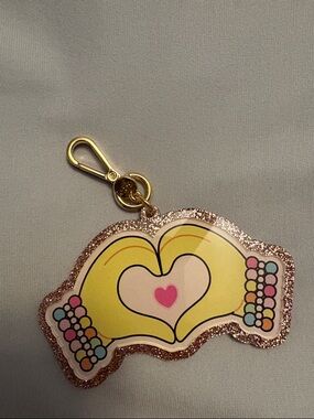 Stoney Clover x Taylor Swift Gold Glitter Yellow Heart Hand Keychain Charm